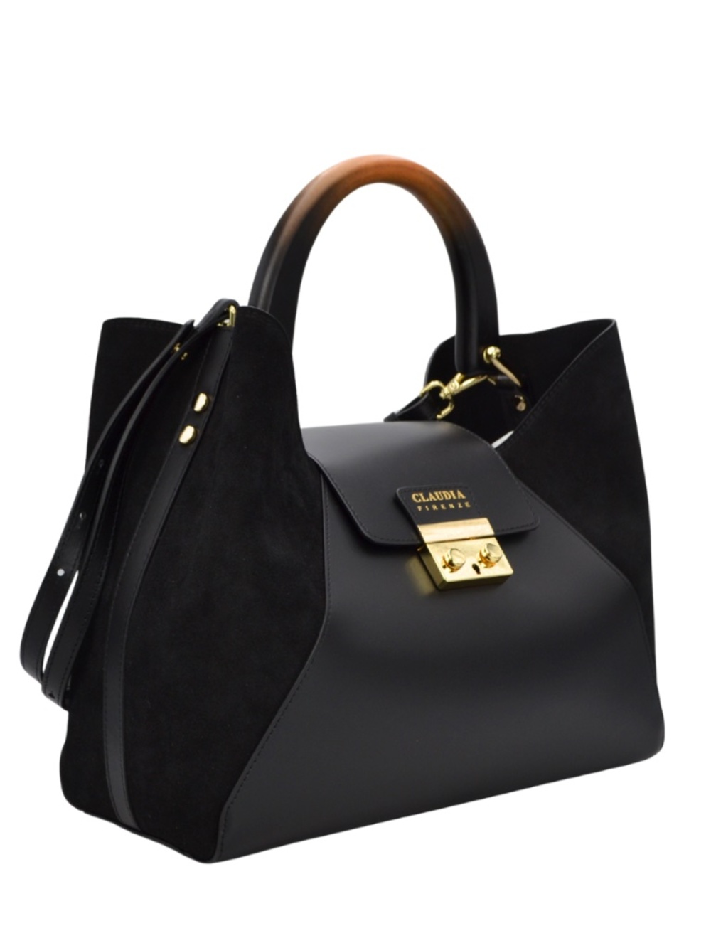 Claudia Firenze - Isadora - Black Chamois Women Handbag